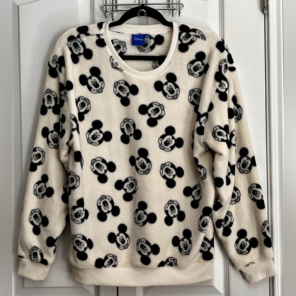 DISNEY JUNIORS TOP, MICKEY MOUSE, white & black, size medium - Picture 1 of 7